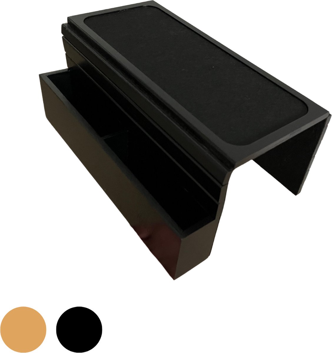 Arboledia Armleuning Dienblad - Bamboe Dienblad - Armleuning Dienblad Bank - Armleuning Antislip - Bank Organizer - Viltlaag - Zwart