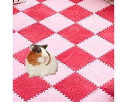 11" x 11" wasbare herbruikbare cavia fleece kooi voeringen - 10 stuks - zacht warm konijn slaapmat deken bed - roze rood