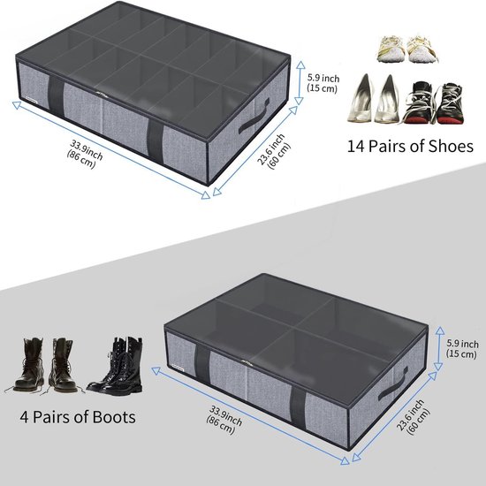 lousriyy Kunststof Onderbedladekast 101 * 51,5 * 24cm Grote Onderbed Opbergdoos met Deksel, Onderbeddoos Organizer Onderbedladekasten Onderbed Opbergbox voor Beddengoed Kleding (Wit