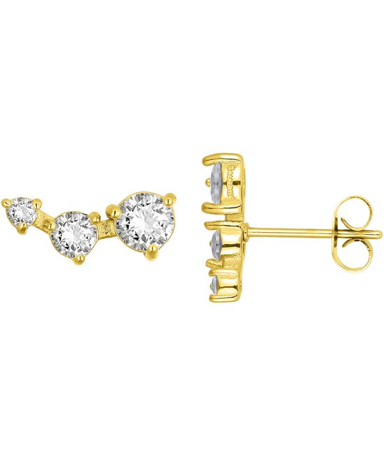Malinsi Boucles d'oreilles Femme 3D - Or 18 carats 12mm Acier Inoxydable Complet - Bijoux Boucles d'oreilles Femme - Boucles d'Oreilles Puces Fille
