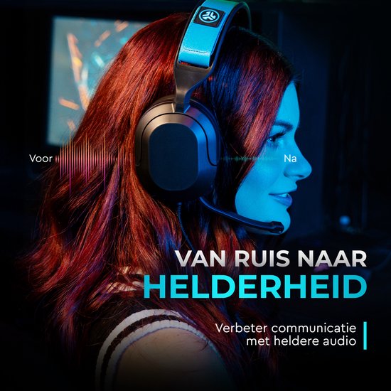 JLab Nightfall Gaming Headset met Microfoon - Headset PS5 - Koptelefoon met microfoon - Headset geschikt voor Laptop, PC, PS5, XBOX en Nintendo Switch - Verwisselbare Hoofdband