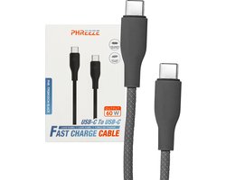 USB-C naar USB-C Kabel - 1 Meter - 60W Super Fast Charge - Ultra Sterk en Flexibel - Geschikt voor Apple CarPlay, Android Auto - USBC Kabels