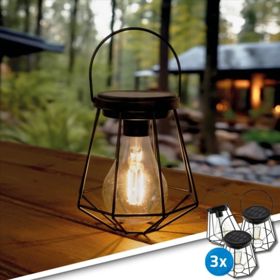 Solar tafel- en hanglamp buiten 'Vogue' - Voordeelset van 3 stuks -  Buitenlampen op... | bol