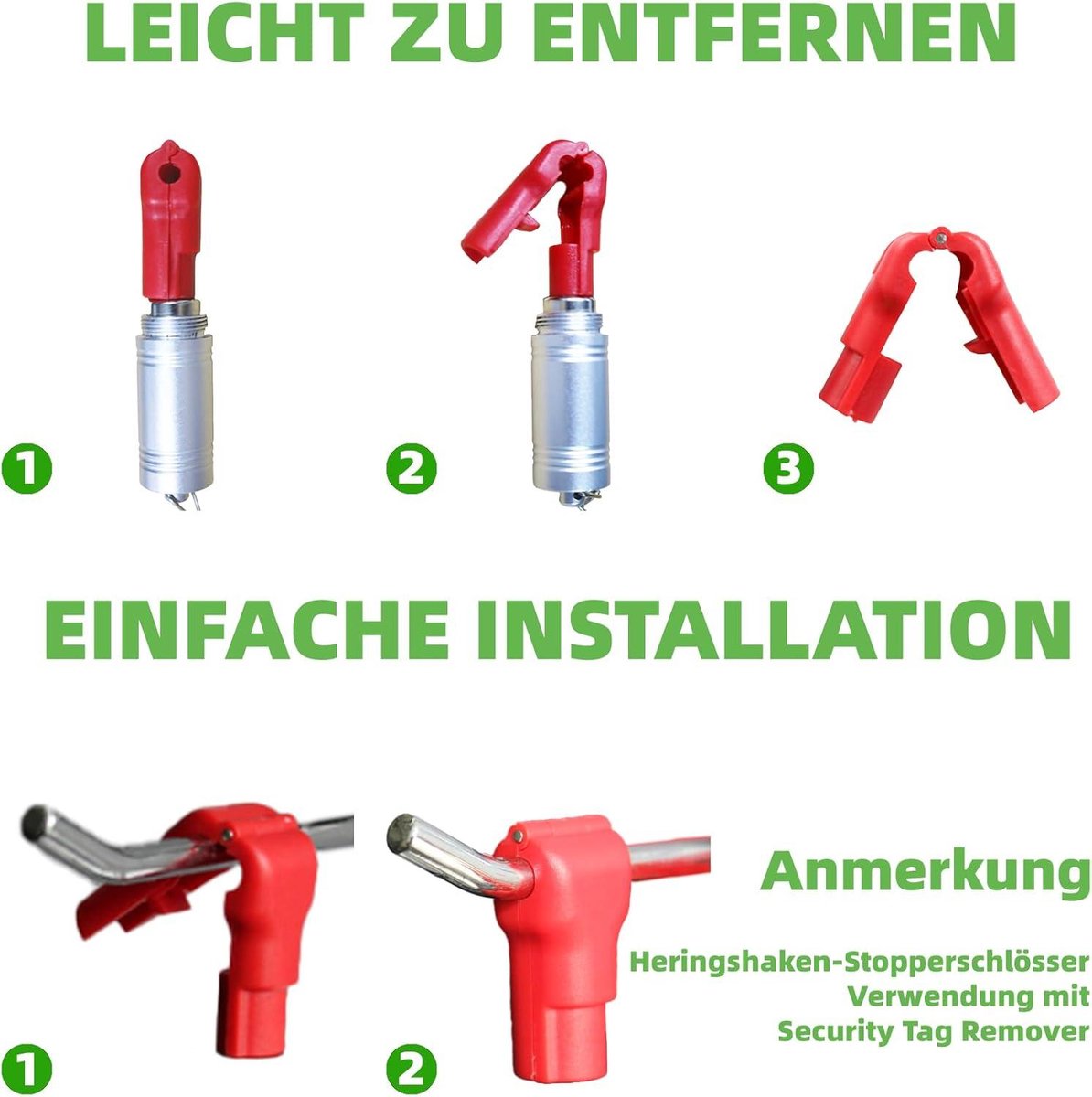 Stop Lock Peg Hook - Veegdiefstalpreventie Draadpen - 100 Stuks Kunststof Rood Veiligheidsslot - Detailhandel Anti-diefstal Display Haakslot - 5mm 4mm Haakslot — cadeau in Cadeau-ideeën - foto 3