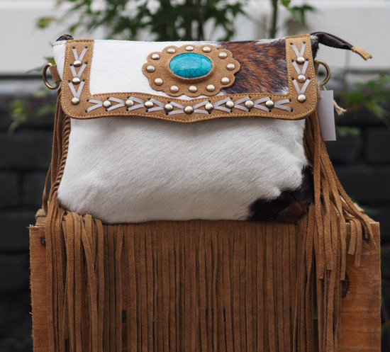 EVEOUT Hobo tas met franjes voor dames, westerse stijl, suède, met kwastjes, hippie, boho, Mat bruin