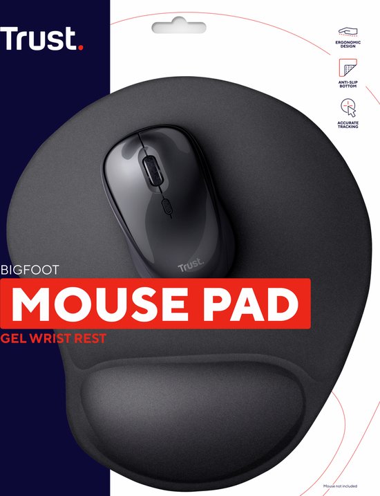 Tapis de souris avec repose-poignet Trust Bigfoot Gel ergonomique noir