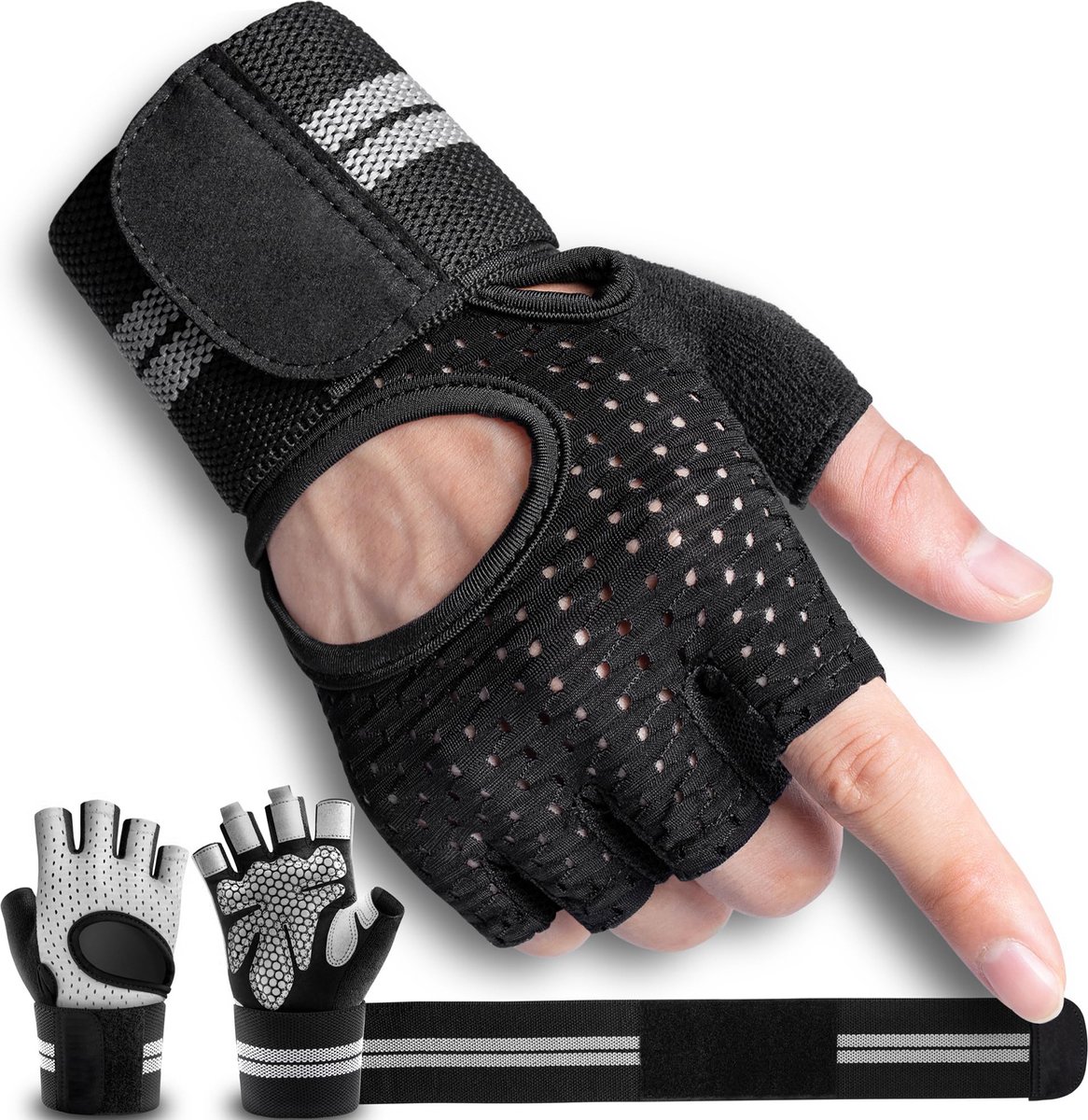 INF Verbeter Uw Workout Met Anti-slip Halve Vinger Fitness Handschoenen 7314280855599 INF Verbeter Uw Workout Met Anti-slip Halve Vinger Fitness Handschoenen 7314280855599