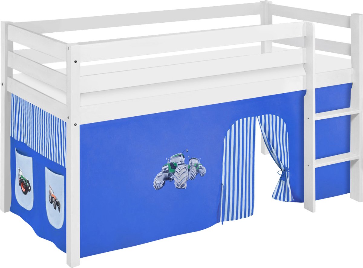 Halfhoogslaper Tractor Blauw met tent