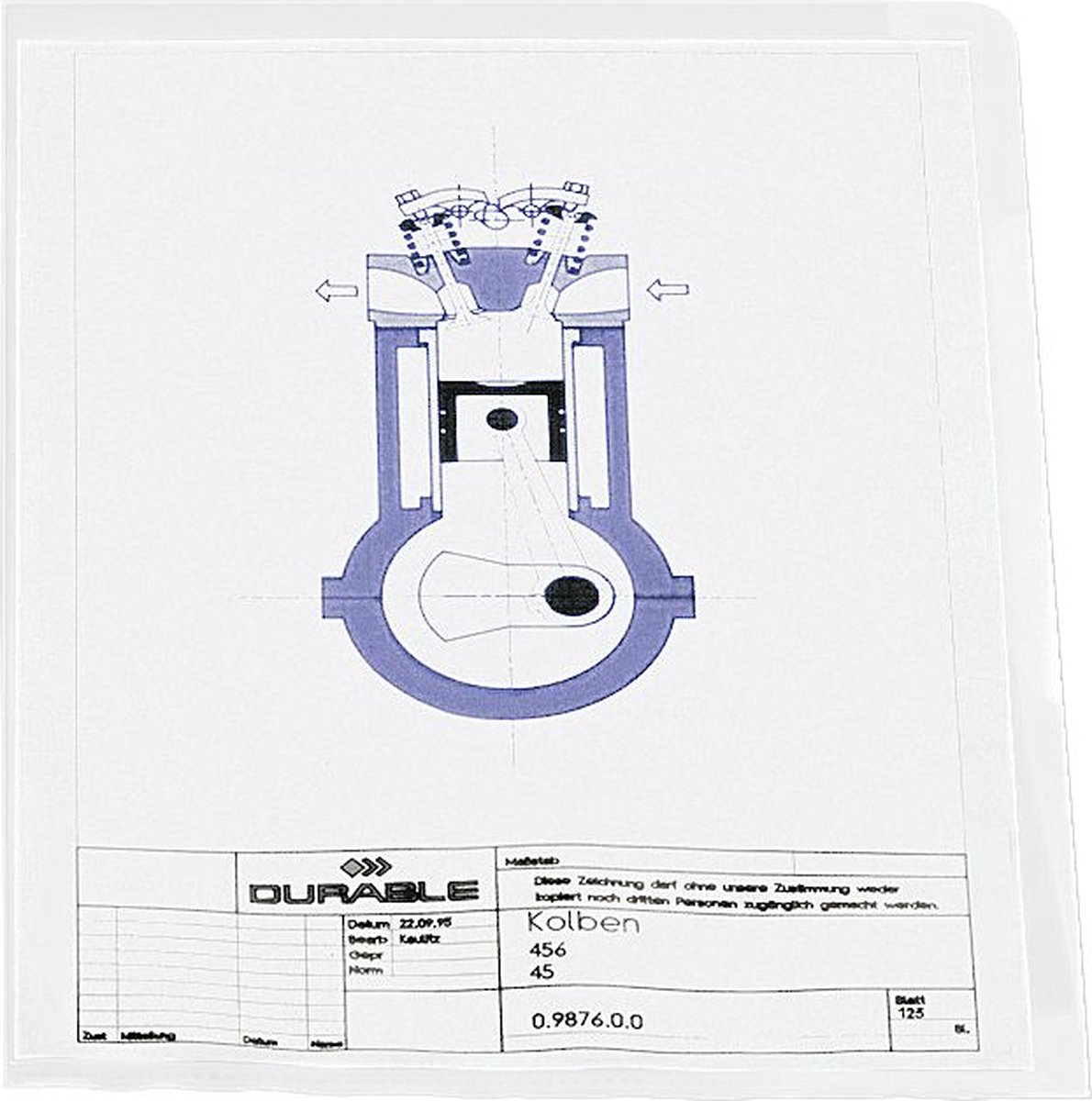 DURABLE zichtmap PP, A4, glashelder, 100 stuks