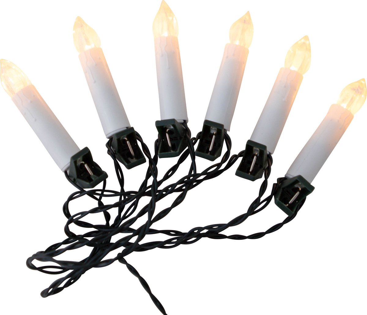 Anna's Collection Kaarsen lichtsnoer - 30 LED kaarsen - 750cm - warm wit -kerstverlichting