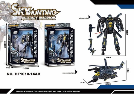 Sky Hunting militaire X-Warrior - Transformation robot et hélicoptère 2en1