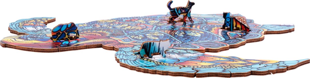 Houten Puzzel Schildpad – 128 Unieke Puzzelstukjes – A4 Formaat Houten Legpuzzel – Dieren Puzzelspel – Ontspannend Denkspel – Inclusief Opbergetui – Engelhart — afbeelding 5