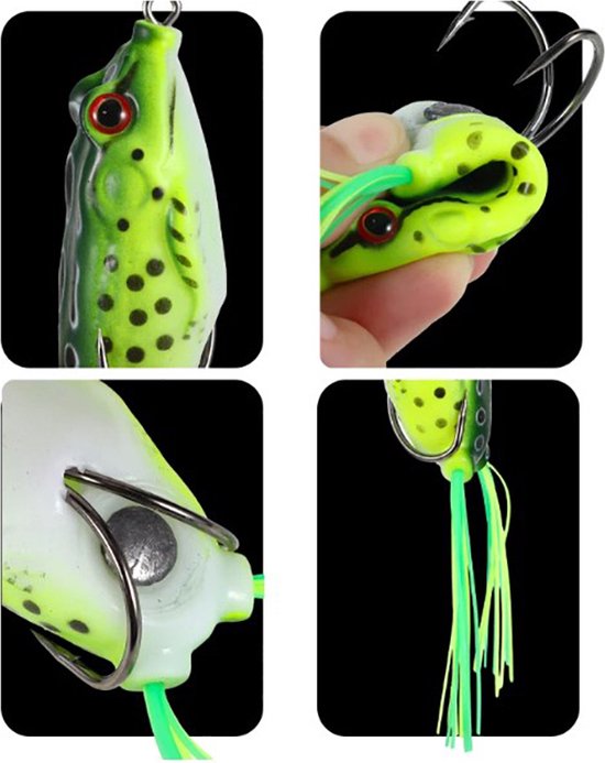 Actie4you® - Kunstaas Kikker - Roofvissen - 13g - Groen mix - Softbait - 5 Stuks in Box — afbeelding 4