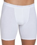 Wit katoenen boxershort voor heren met een grijze Sloggi-band.