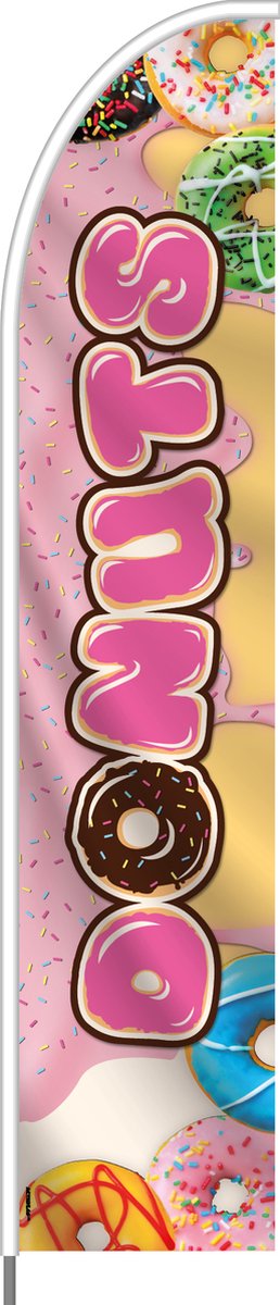 Beachflag - Donuts - Vlag + Hengelsysteem + Draagtas - Actievlag.nl
