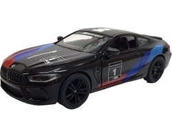 foto van Kinsmart Auto Bmw M8 Competition Coupe 12,5 Cm 1:38 Staal Zwart