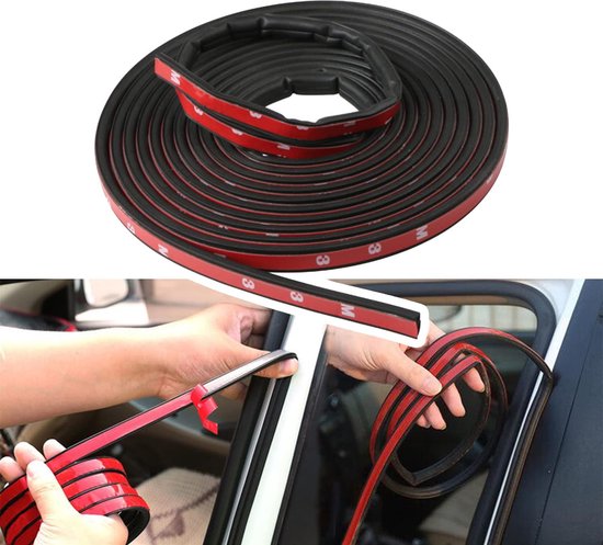 Foto: 2 pc 5 meter auto voorruit weerstrip 16 4ft auto ramen geluidsisolatie regenstrip deur rubber afdichting decoratieve strips universeel voor auto s vrachtwagens boten campers thuistoepassingen geluiddicht zelfklevend rubber zwart 