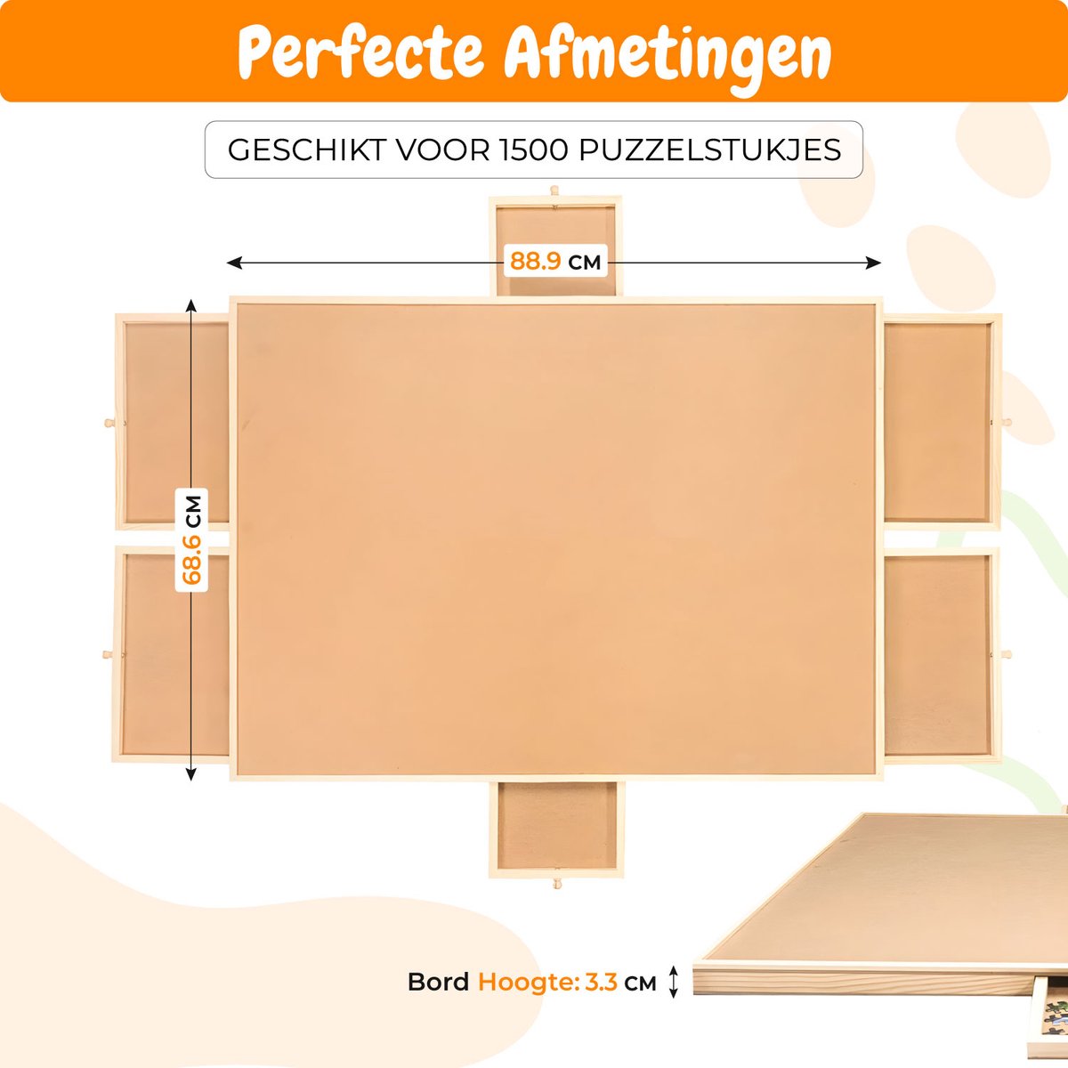 Draagbare Korte Poten 6 Lades Puzzeltafel - Naturel | King Of Puzzle Puzzelplank Puzzelmap Portapuzzle Puzzelplaat Draagbare Korte Poten 6 Lades Puzzeltafel - Naturel | King Of Puzzle Puzzelplank Puzzelmap Portapuzzle Puzzelplaat