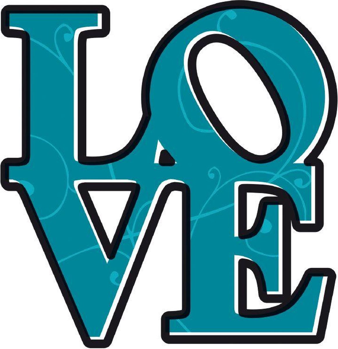 Komar - Muursticker - Liefde - Zelfklevend - Muurdecoratie - Stickers - 50 x 70 cm