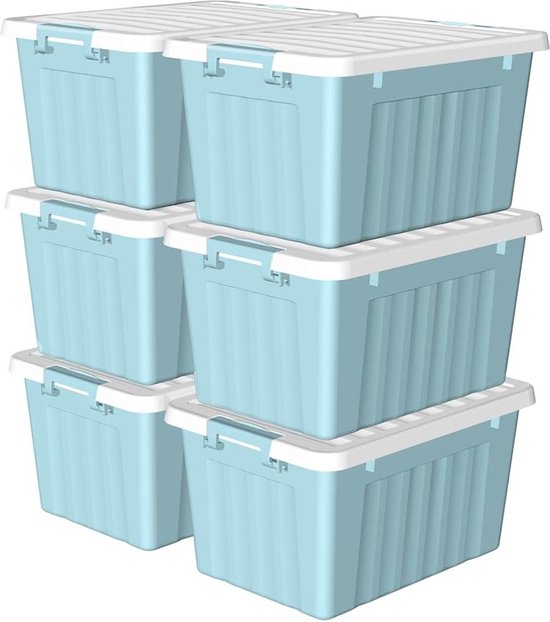 Cetomo 15L * 4 Boîte de rangement en plastique, Blanc, Boîte fourre