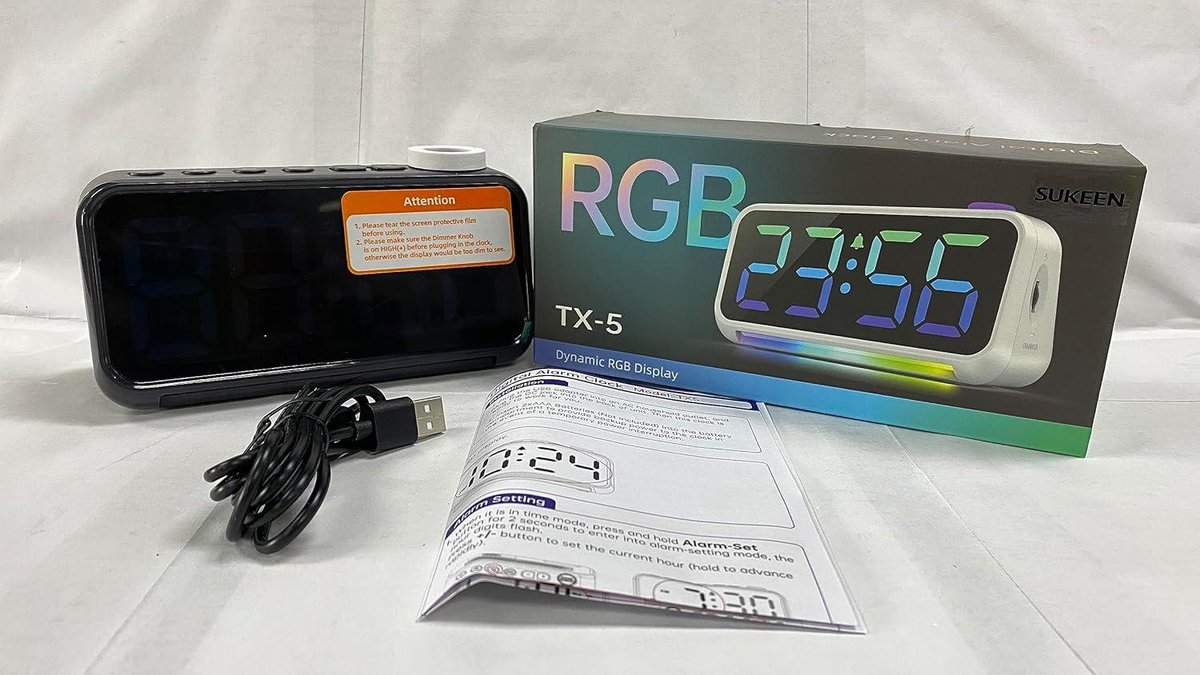 ThreeH Digitale wekker met radio (76,0 MHZ-108,0 MHZ), 2 alarminstellingen, USB-poort voor het opladen, 4 digitale wekker, instelbare helderheid, voor