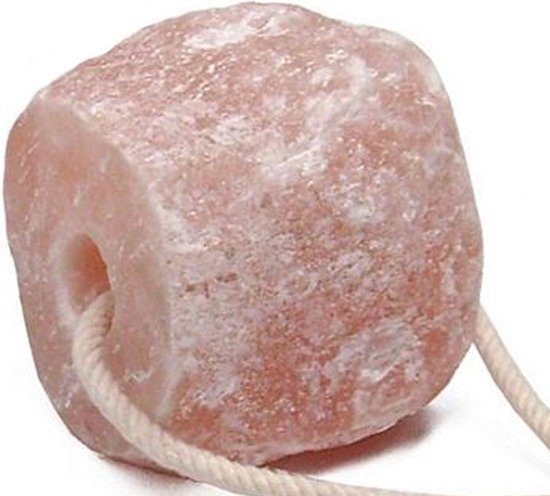 Roze Himalayazout liksteen met touw.