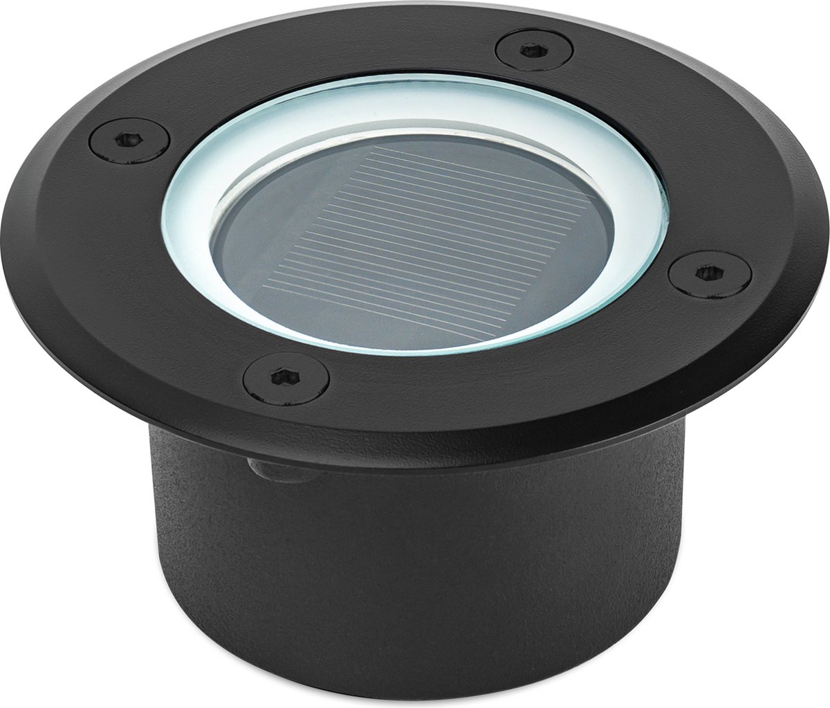 Brendz Solar Grondspot voor Buiten LED, 20 Lumen, IP67 Waterdicht, 3000K Warm Wit Licht, Lithium-Polymeer Batterij, Solar Tuinverlichting Grondspots, Zwart, Doha
