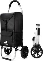 Boodschappentrolley met Wielen - Boodschappenwagen - Opvouwbare & afneembare Tas - Vivid Green