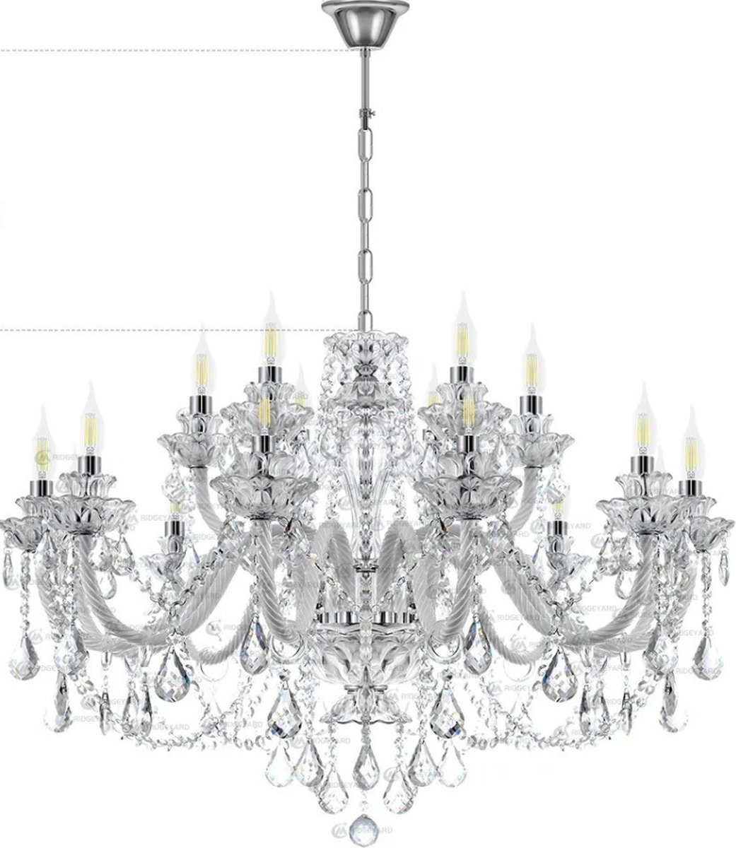 Wildor® 18 Arm Kroonluchter - Hanglamp - Dubbele Kroonluchter - Kristallen Lamp - Moderne Lamp - Eetkamer - Woonkamer - Slaapkamer - Plafond - Lampen -