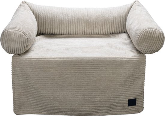 Designed by Lotte Bankkussen Ribbed - Hondenkussen - Licht Grijs - 70x50 cm