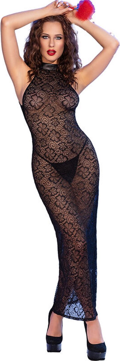 CHILIROSE - CR 4690 LANGE BABYDOLL & ZWARTE STRING S | EROTISCHE LINGERIESET | SEXY LINGERIE | LINGERIESET