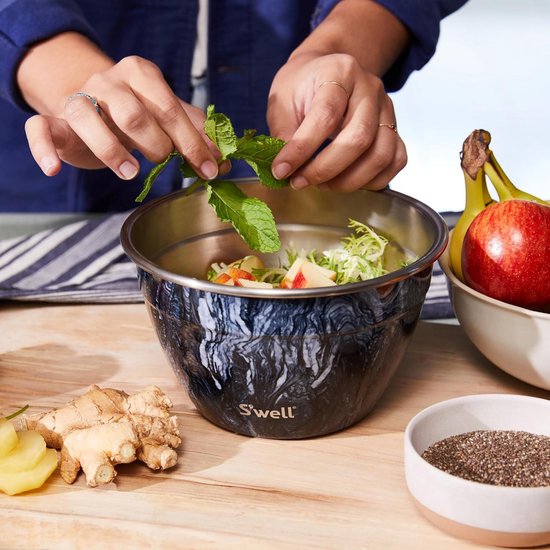 Kit Saladier S'well Agata Rose 1.9L - Boîte à Salade Compartimentée Anti-Fuite Avec Récipient Condiments