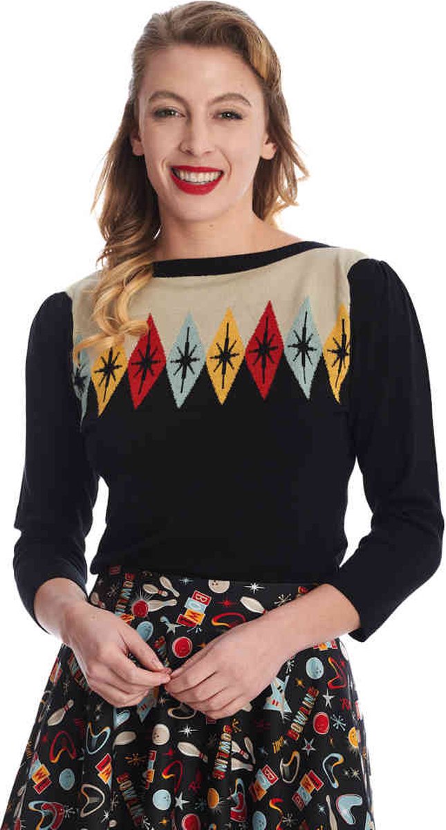 Banned - Atomic Star Gebreide trui - 3XL - Zwart