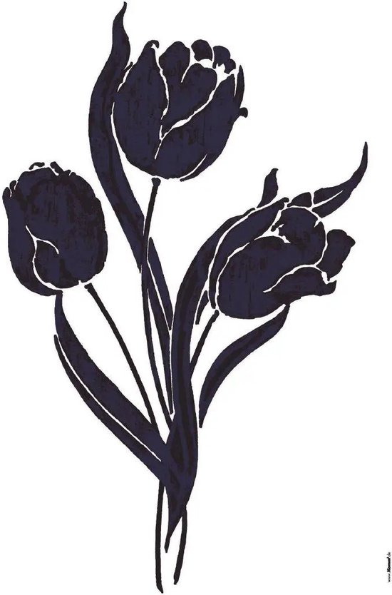 Komar - Muursticker - Tulipe - Fleurs - Autocollant - Décoration murale - Autocollants - 50 x 70 cm