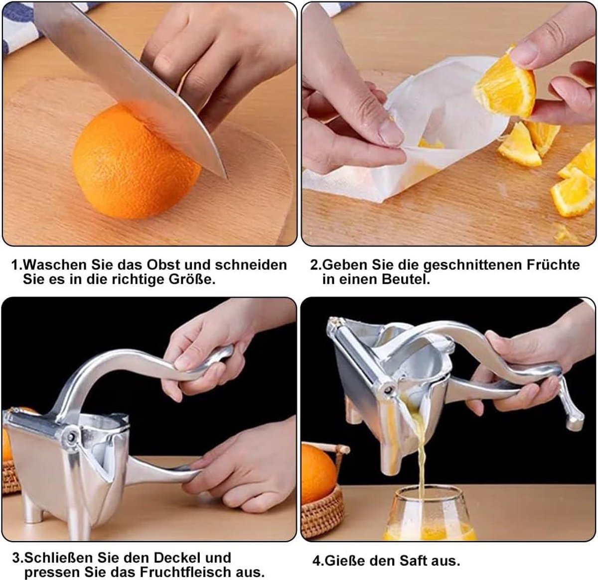 Presse-agrumes Manuel Retoo - 2 Cônes, Capacité 500 Ml - Plastique, Lave-vaisselle