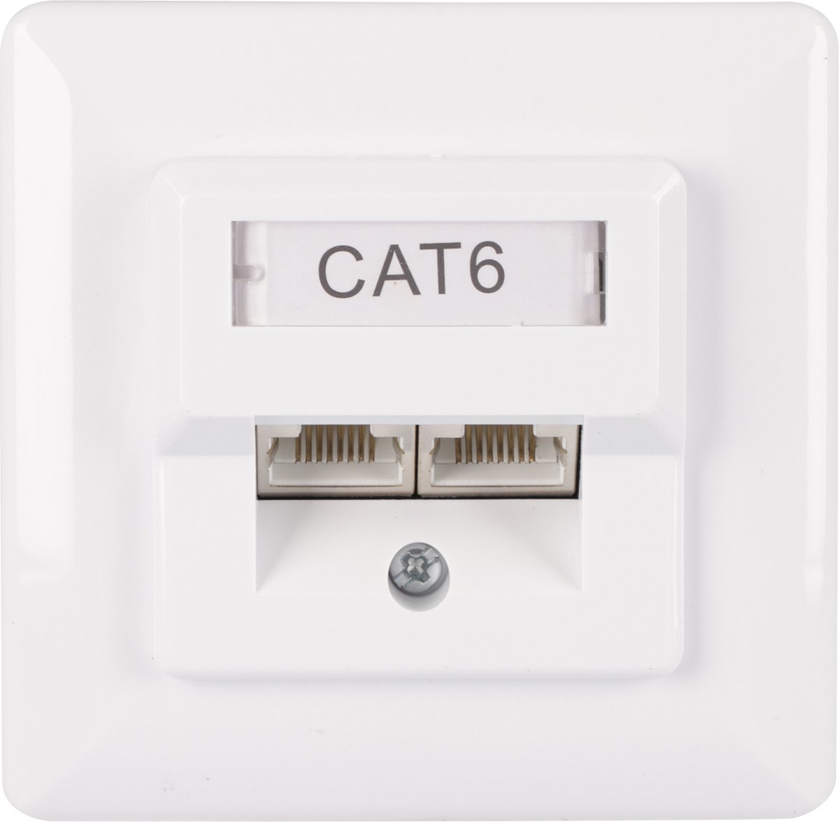 Q-Link FTP contactdoos inbouw 2V RJ45 Cat6 KPN wit