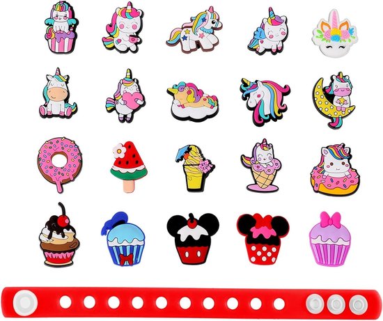 Foto: Mooie schoenbedels eenhoorn donut pvc klomp bedels schoenaccessoires meisjes jongens