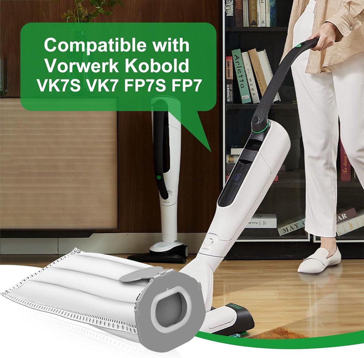 7 Stück Staubsaugerbeutel für Vorwerk Kobold VK7 Akku-Staubsauger, Kobold FP7 Premium Filtertüten Ersatzteile VK7 FP7 Staubsauger