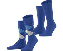 Burlington Everyday 2-Pack gedessineerd katoen multipack sokken heren blauw - maat 40-46