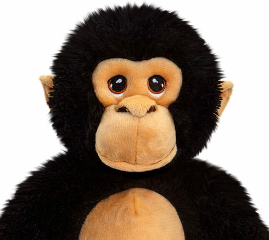 Keel Toys pluche knuffel chimpansee aap - zwart - 38 cm - Apen knuffels ...
