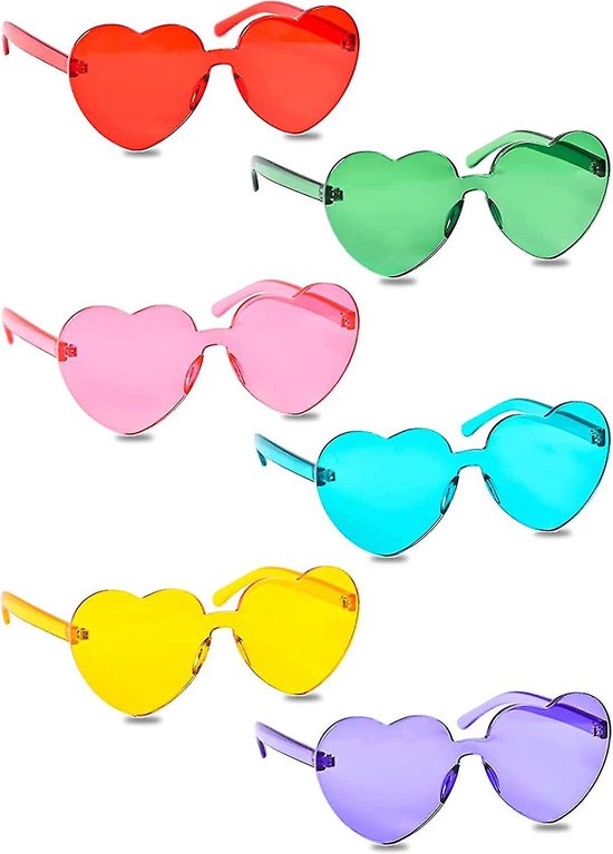 Bril Hart -Geel- Hartjes bril- Carnaval bril- Festival bril- Zonnebril- Foute Party bril- Grappige bril — afbeelding 5