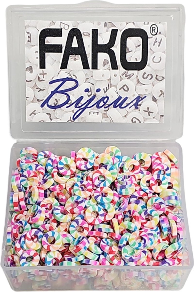 Fako Bijoux Katsuki Disc Kralen Box Polymeer Kralen Surf Kralen Kleikralen 6mm 700 Stuks Gestreept 2