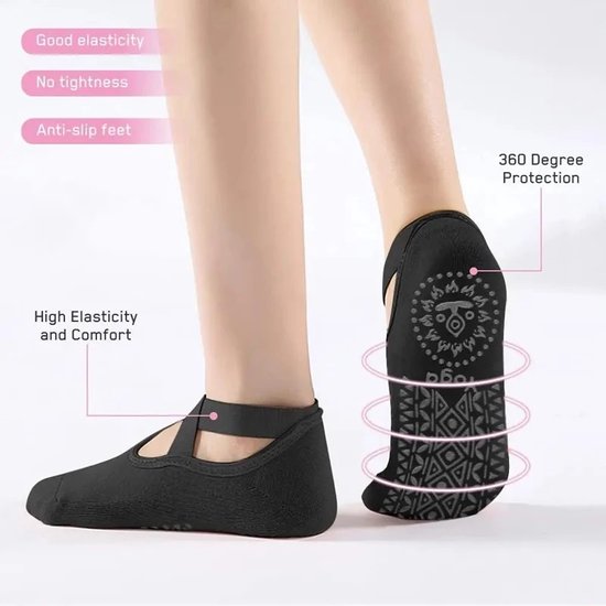 Yoga Sokken Gesloten Teen - Met Anti Slip Onderkant - Antislip Sokken - Pilates Sokken - Maat 36-40 I Blauw van ToeSox — afbeelding 5