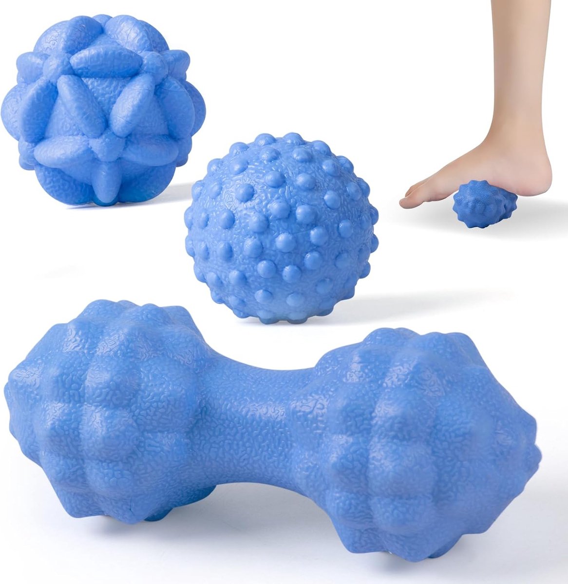 Goedkoopste Diepe Weefselmassage Ballen Set - Triggerpoint en Myofasciale Massage - Effectieve Spierpijn Verlichting - Draagbare Fasciamassagebal - Set van 3