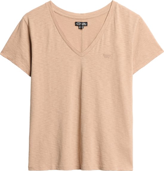 Superdry STUDIOS SLUB EMB VEE TEE Dames T-shirt - Maat XL