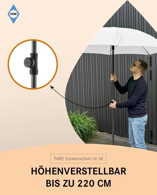 VirtuFit Parasol de plage Premium - Brise-vent - 225 cm - Beige VirtuFit Parasol de plage Premium - Brise-vent - 225 cm - Beige