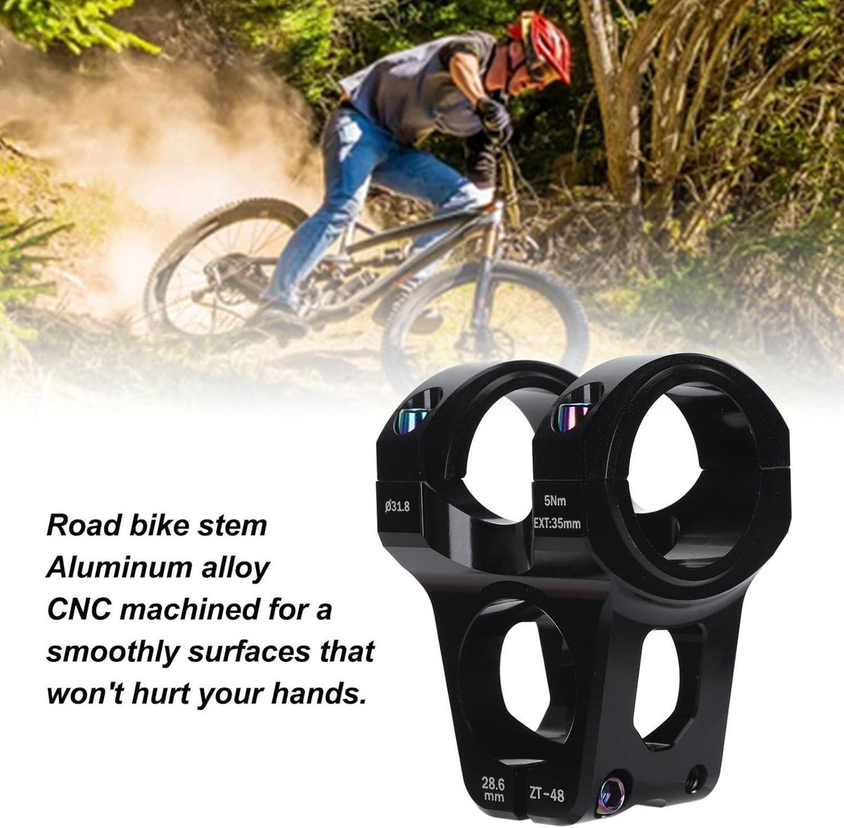 Stuurpen 1 1/8 inch lengte 90 mm stuurklem 31,8 mm KHEBIKES