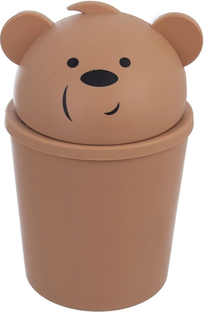 Goedkoopste Prullenbak Teddybeer Bruin 1,5 l - Afvalmand - Afvalemmer