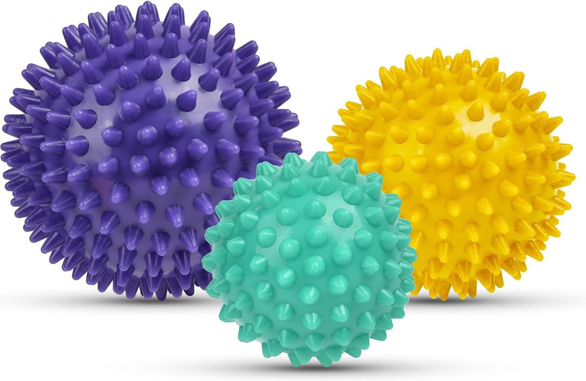 Goedkoopste Fascia Ball Set - 3 Stuks Kleine Harde Porcupine Bal - Fascia Massage Bal met Studs - Massageballen voor Spieren - Porcupine Massage Bal voor Voeten, Rug, Nek, Handen