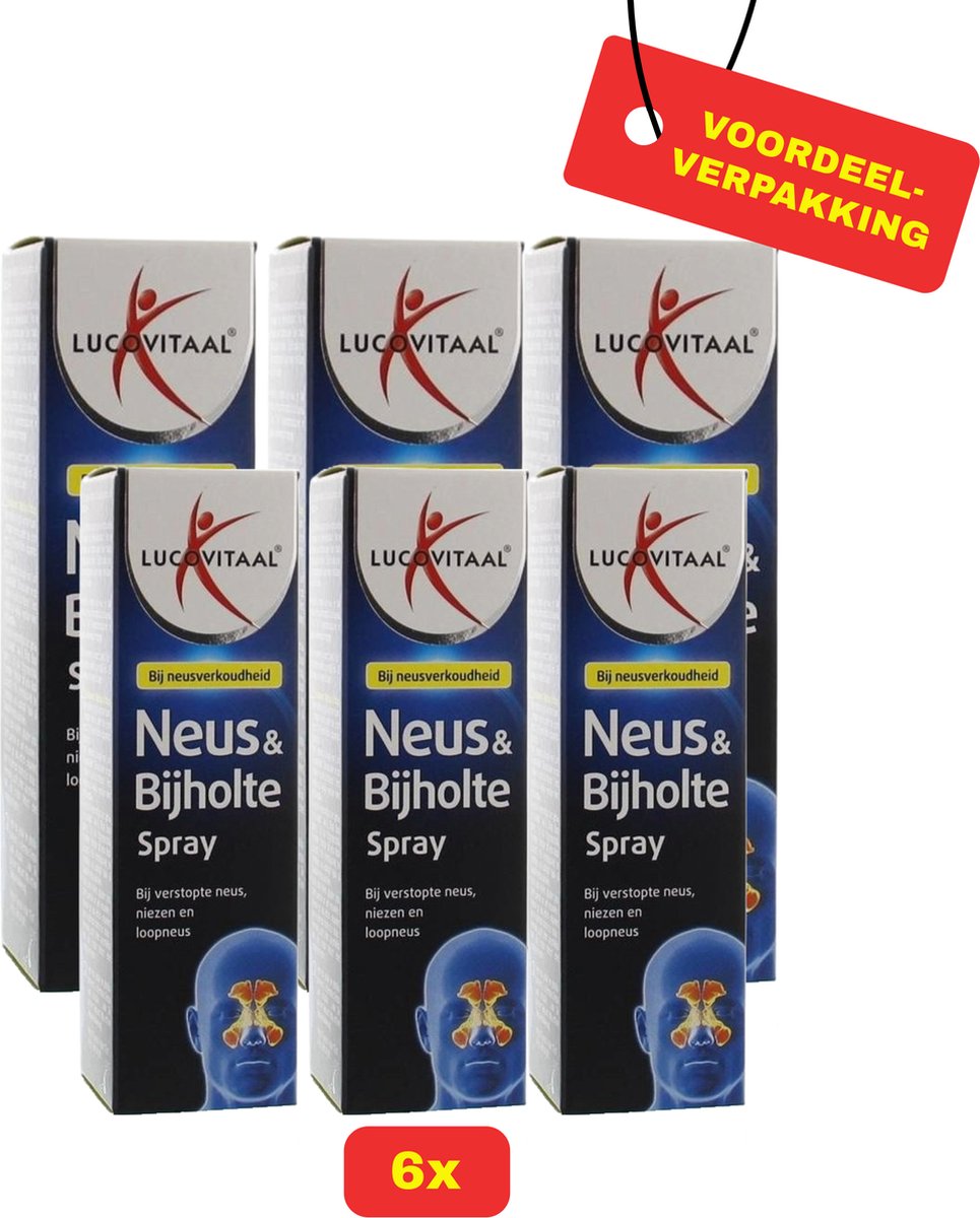 Goedkoopste 6X Lucovitaal Neus & Bijholte Spray - 6x 10ml - Voordeelverpakking!